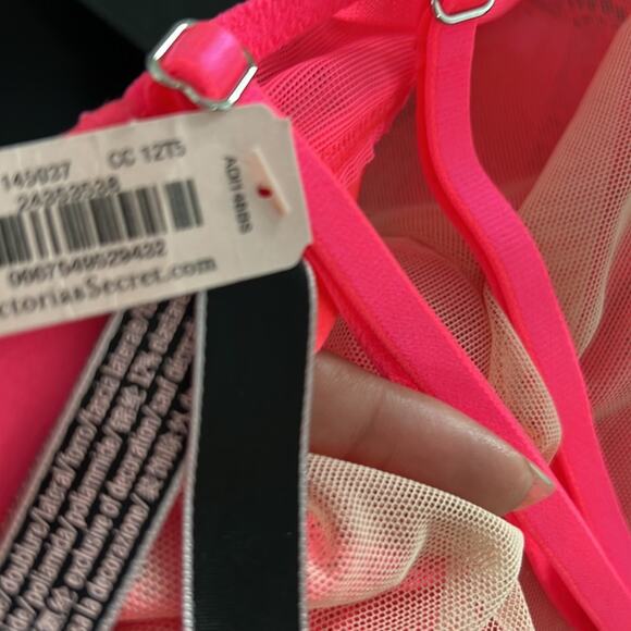 New Victorias Secret very sexy high neck lace unlined logo bra 32D - Picture 10 of 11